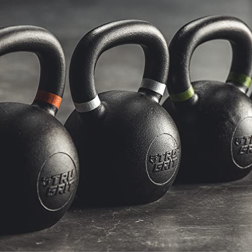 Tru Grit Fitness – Cast Iron Kettlebells – 20lb – Easy Grip Handle – Powder Coated - Home Gym or Office Strength Training Equipment