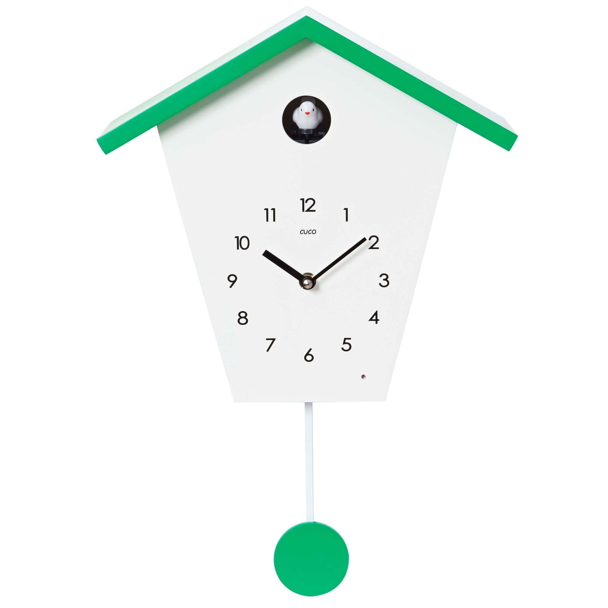 Cuco Clock Cuckoo Clock LANDHAUS 46.5 × 27 × 8 cm, Wall Clock with Clock, Modern Black Forest Clock, Night Silence Function, Bird Sound