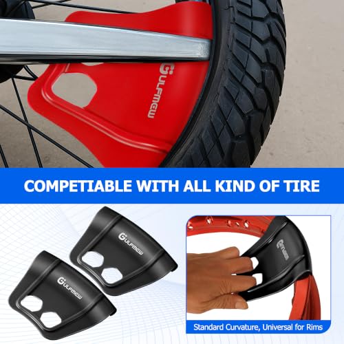 Image of 4 Rim Protectors for Tire Changing, Wheel Rim Guard Kit, Black & Red