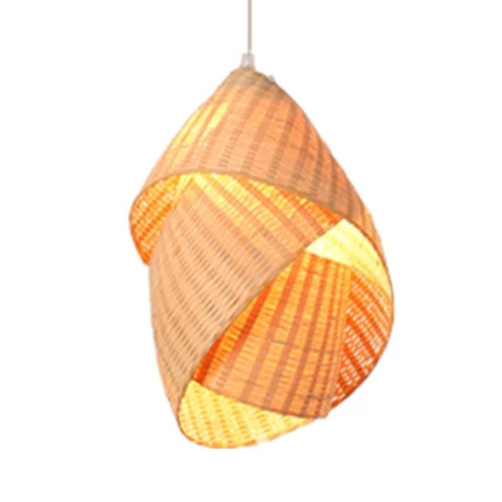 LQZCXMF Wicker Bamboo Lamp Shades Weave Japanese Style Ceiling Hanging Light E26 Socket Bamboo Basket Country Lighting Fixtures, Wicker Rattan Home Lighting for Restaurant Bar Cafe 1-Pack