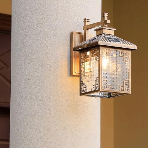 Lampe solaire étanche en bronze pour éclairage de garage