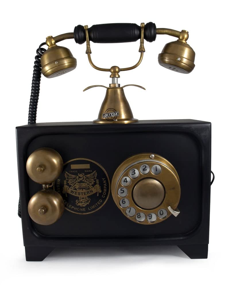 Vintage Collection Vintage Style Black & Brass hut Non Working showpiece Telephone-picture-31