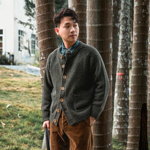 Red Tornado Highlander Crewneck Wool Cardigan2