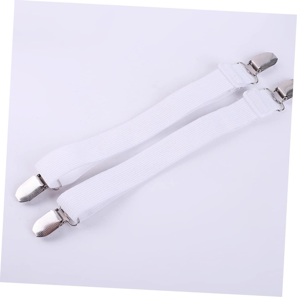12pcs Bed Sheet Fasteners Adjustable Elastic Straps Clips for Mattress Covers Prevents Sliding Fits White Versatile Gripper for Secure Fitted Sheets Easy to Use