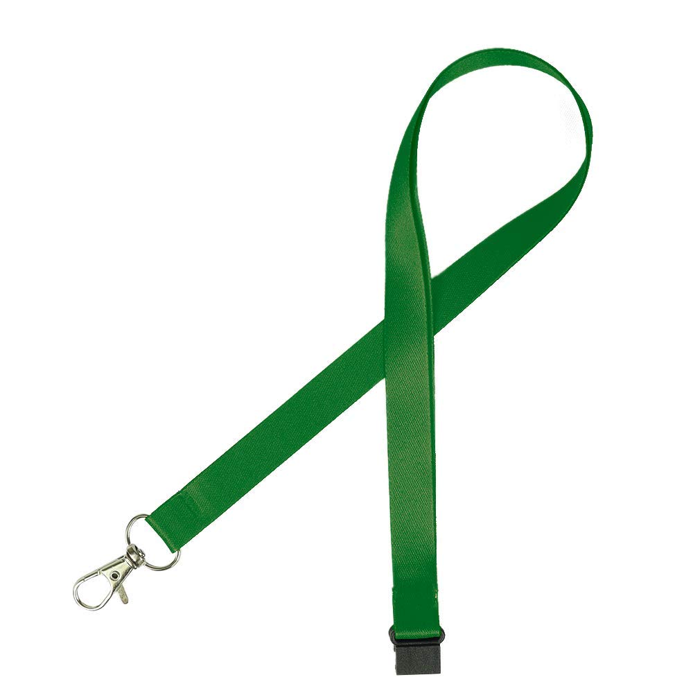 Pack of 100 Green Lanyards perfect for ID Cards, Name Badges, USB Drives, and Much More - Durable Breakaway Green Lanyard Neck Strap Suitable for Everyday Use
