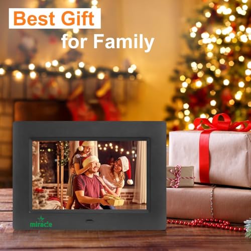 Image of Miracle Digital 7 Inch Digital Picture Frame,HD IPS Digital Photo Frames,Wall Mounted Electronic Slideshow,Using USB or SD to Play Photos /Videos /Music