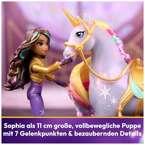 Unicorn Academy Sophia und Einhorn Wildstar Set - ca. 12 cm große Originalfiguren zur beliebten Netflix Serie mit zwei Accessoires und Haarbürste für fantasievolles Rollenspiel, für Kinder ab 4 Jahren