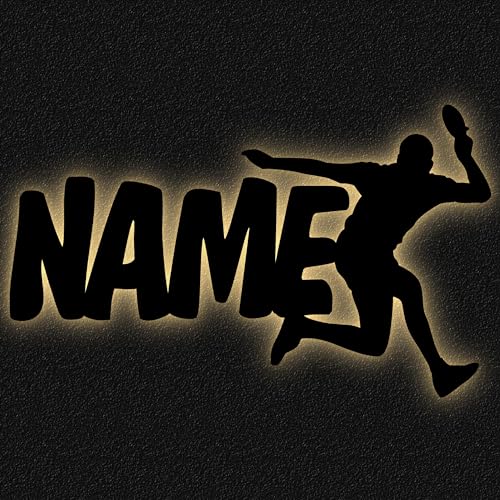 Led Wand Dekolicht 'Tischtennis' mit Name, Geschenk für Sport Freunde Mann Frau Mädchen Junge
