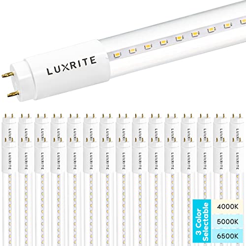 LUXRITE 30-Pack 4FT T8 LED Tube Light, Type A+B, 18W=32W, 3 Colors 4000K | 5000K | 6500K, Single and Double End Powered, Plug and Play or Ballast Bypass, 2340 Lumens, F32T8, Clear Cover, UL Listed LUXRITE 30-Pack 4FT T8 LED Tube Light, Type A+B, 18W=32W, 3 Colors 4000K | 5000K | 6500K, Single and Double End Powered, Plug and Play or Ballast Bypass, 2340 Lumens, F32T8, Clear Cover, UL Listed