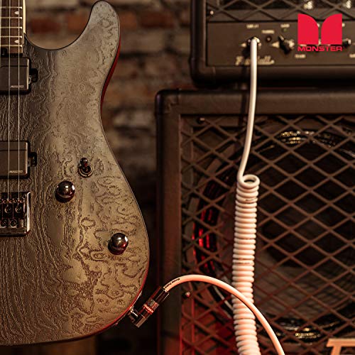 Monster Prolink Monster Classic Instrument Cable: Coiled, 12 Ft, Coiled Cable: White #TOP7