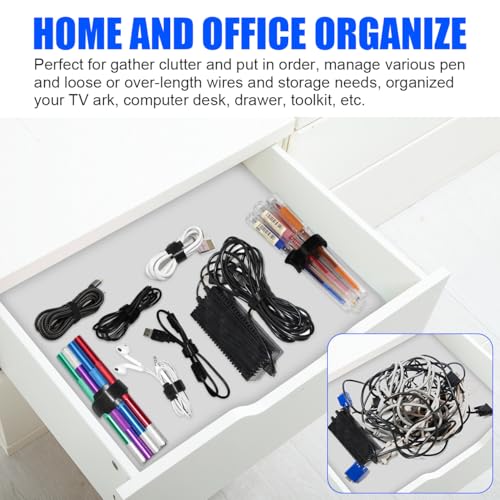 100 piezas de abrazaderas de cable reutilizables de 8 pulgadas, ajustables, con gancho y lazo, resistentes y fáciles de usar, multiuso para hogar, oficina y organizador de centros de datos miniatura 4