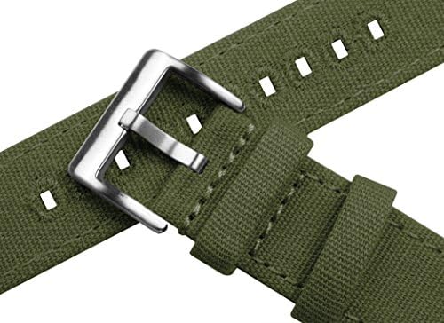 22mm Army Green - BARTON Canvas Quick Release Watch Band Straps - Choose Color & Width - 18mm, 19mm, 20mm, 21mm, 22mm, 23mm, or 24mm — view 3