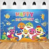 TUHI Blue Cartoon Whale Ocean Photo Background (Blue, 5 Ft X3 Ft)