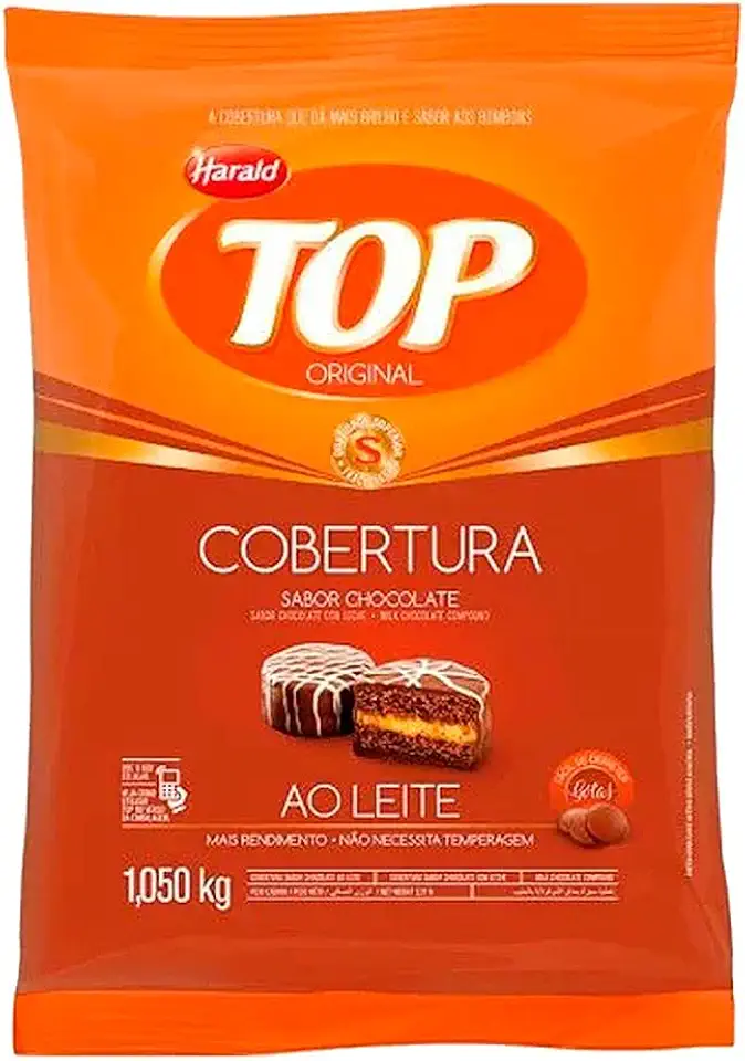Gotas de Chocolate Fracionado Top Ao Leite 1,05kg - Harald