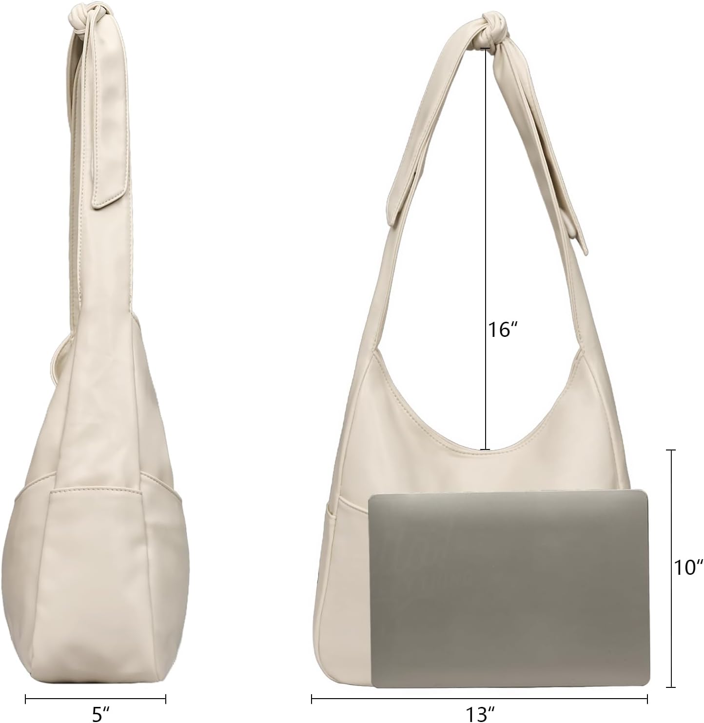 Large Hobo Bags for Women, Soft PU Leather Slouchy Tote Purse - Spacious Casual Shoulder Handbag for Work & Everyday Use - Image 3