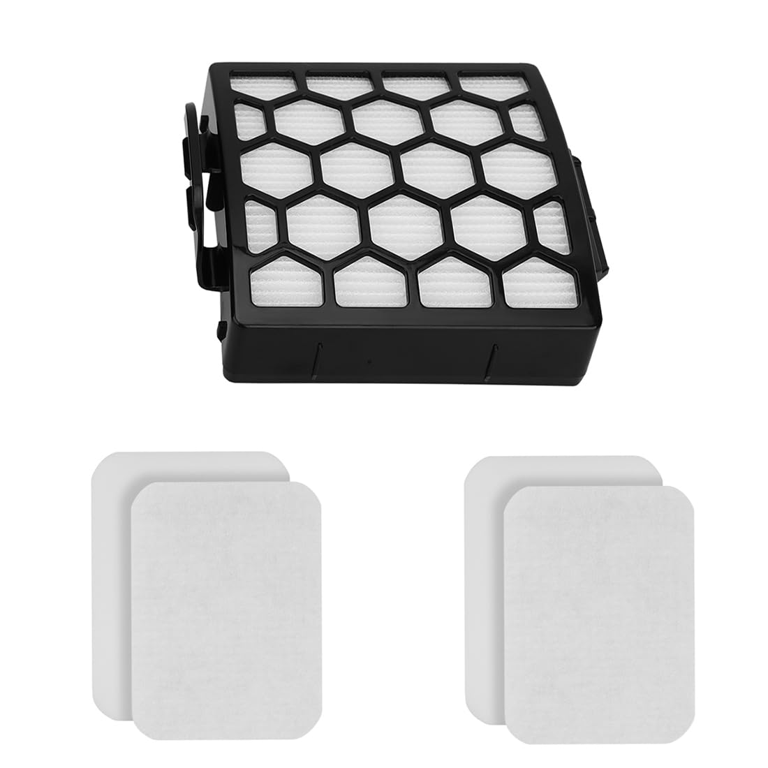 Vacuum Filters Replacement for Shark Navigator Zero-M Self-Cleaning Brushroll Pet Pro Upright Vacuum ZU102 ZU100 ZU60 ZU62 ZU62C NV150 NV151 NV255 NV181,1 HEPA Filter, 2 Foam 2 Faux Felt Filters