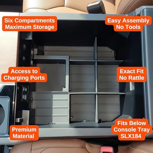 Image of Vehicle OCD - Center Console Divider and Tray Organizer for Toyota Tundra (2022-2026) / Sequoia (2023-2026) - Made in USA - NOT Compatible with Center Console Safe - SLX513