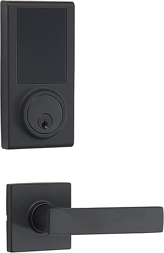 Miniatura 2 de Tienda Basics Cerradura electrónica del teclado de la puerta del cerrojo de la pantalla táctil del grado 3 con la palanca de paso, negro mate, 5.236