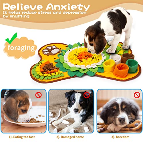 TAIYUNWEI Snuffle Mat for Dogs Interactive Game Toy for Pets Washable Pet Feeding Treats Mat, Pet Slow Feeding Mat - Image 3