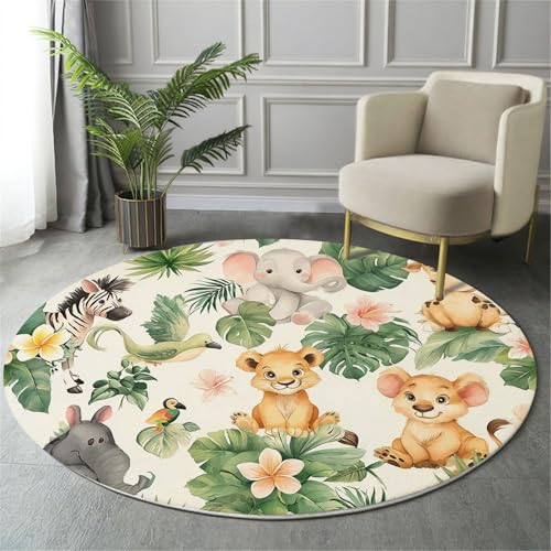 Tapis rond animaux antidérapant pour éviter les chutes en chambre - 3