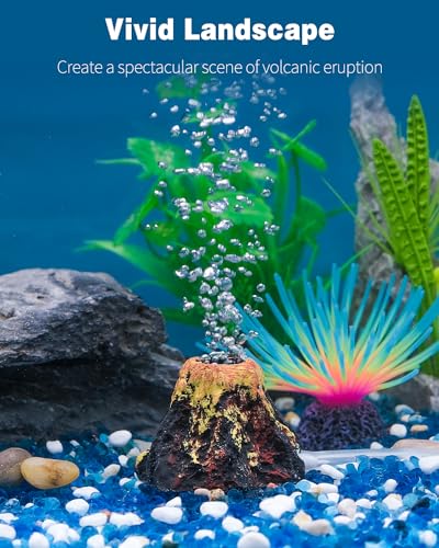 image for Uniclife Aquarium Volcano Ornament Kit, Fish Tank Decoration Mini Resi