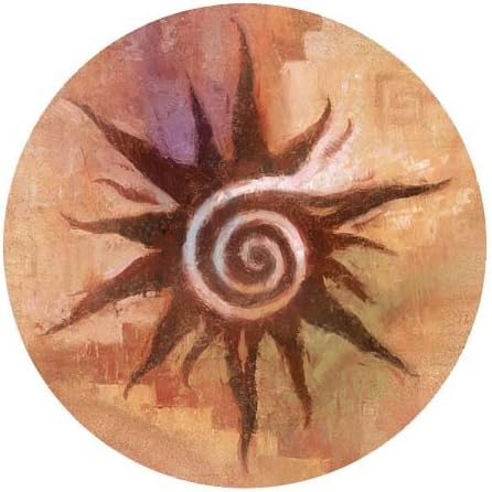 Thirstystone Spiral Sun Natural Sandstone Coaster 4 Pack Eco-Friendly, Absorbent, Easily Wipes Clean