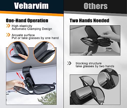 Sunglass Holder For Car Visor, Upgrade Zinc Alloy One-Handed Operation Car Sunglass Holder With Silicon Pad, Automated Visor Sunglass Holder, Sunglasses Clip, Glasses Holder For Car Visor Accessories #TOP4