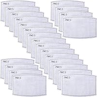 100 Pieces Anti PM2.5 Activated Carbon Mask Filter Face Masks Insert 5 Layers Protective Filter Breathing Mouth Mask...