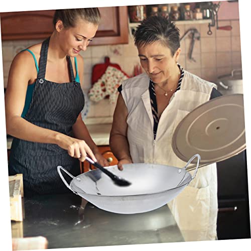 Wok de acero inoxidable con doble mango 2 piezas miniatura 6