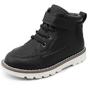 HOMEHOT Boys Fashion Boots High Top Sneakers Faux Leather (toddller/littile kids)