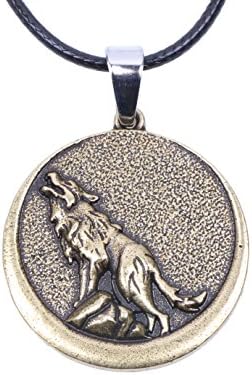 Paw Paw House Mens Wolf Head Necklace Pendant for Dog Lover Men Norse Viking Warrior Arrow Headed Amulet Jewelry (4135Br)