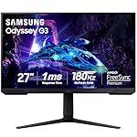 Samsung 27-Inch Odyssey G3 (G30D) Series FHD Gaming Monitor, 1ms, 180Hz, AMD FreeSync, Adjustable Stand, Black Equalizer, Virtual Aim Point, Eye Saver Mode, Flicker-Free, LS27DG302ENXZA