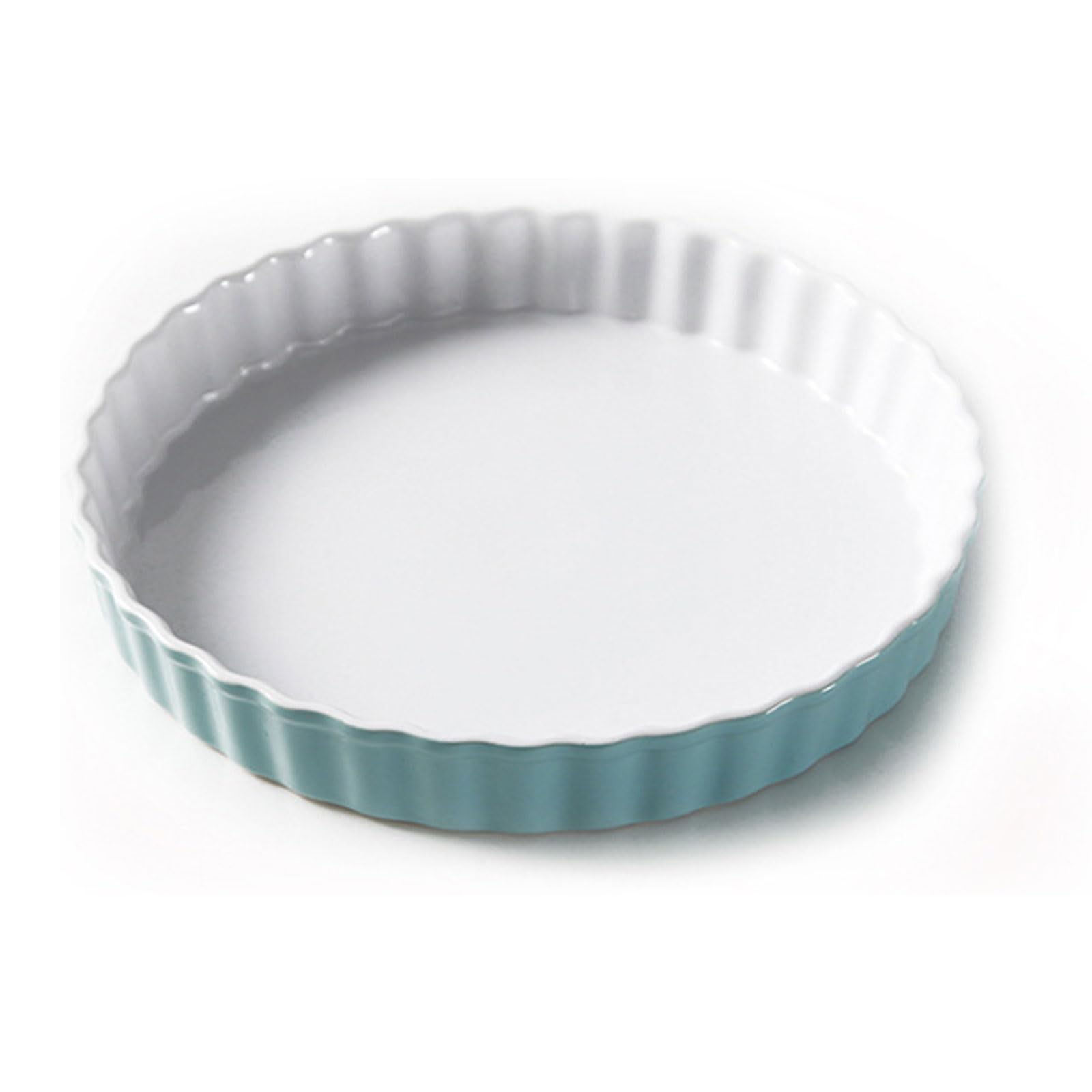 Round Ceramic Cake Tray Non-stick Ceramic Mould for Quiche-Ø 19.5cm-Round-Blue
