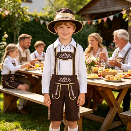 Disfraz infantil Oktoberfest Lederhosen para niños miniatura 6