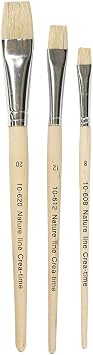 Nature Line Hog Bristle Brush Set, Size 8-12-20, Short Handles., 3asstd