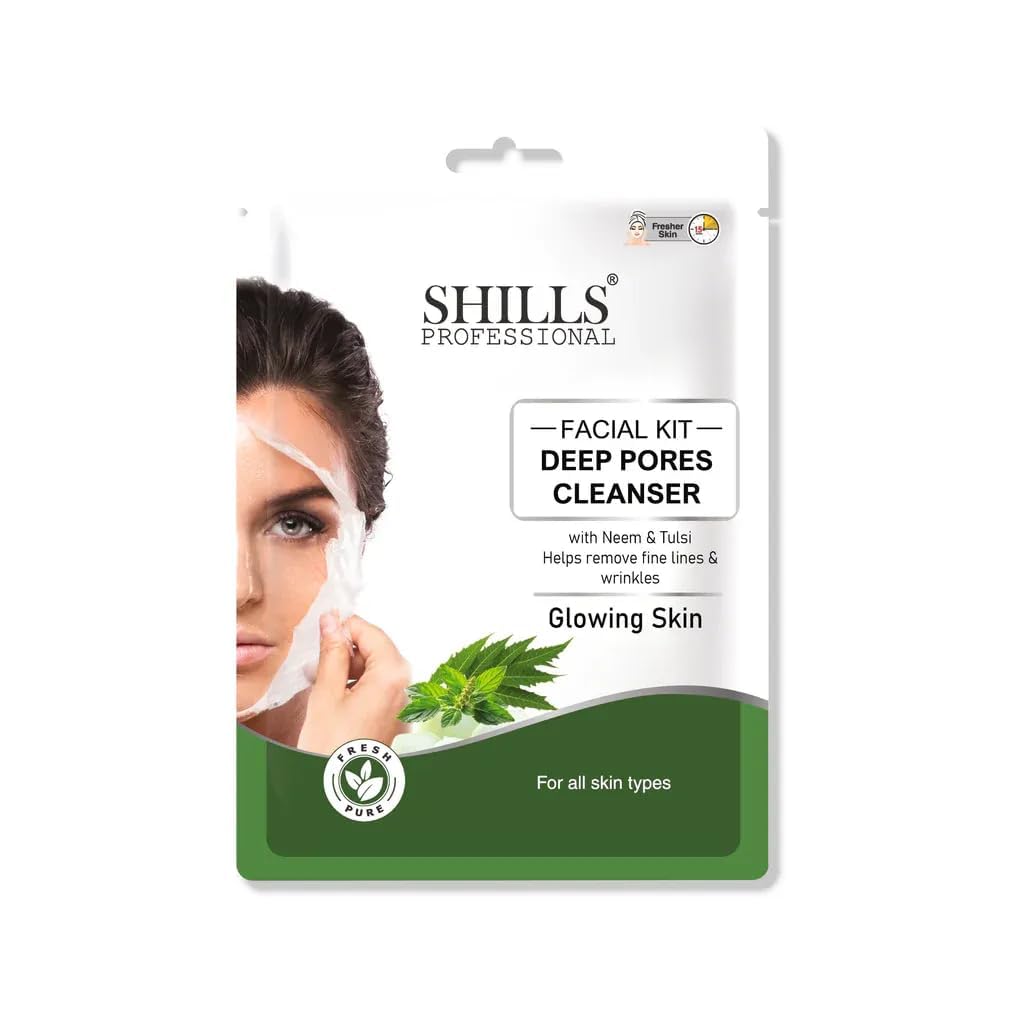 PRATHNA CREATION SHILLS Professional Deep Pores Facial Kit for Glowing Skin | Deep Cleansing & Brightening Facial Kits | Oil Control, Blackhead Removal & Hydrating Kit for Women & Men | 6 Step Spa Faciall Kit for Clear Radiant Skin