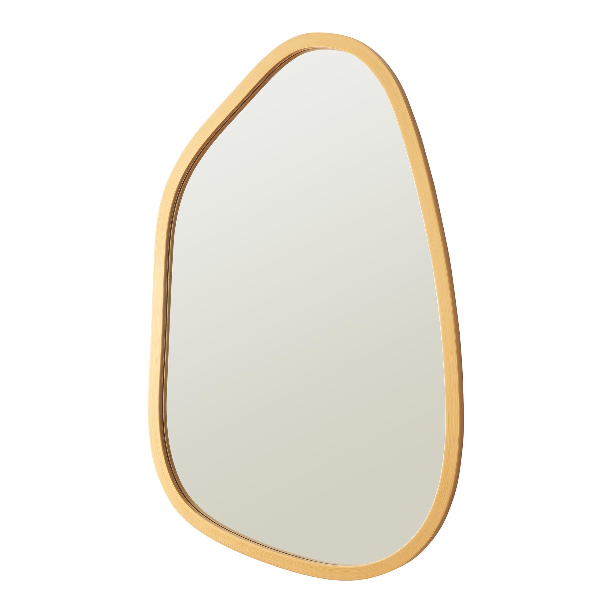 [en.casa] Espejo de Pared Asimétrico para Baño Salón Elegante Diseño Moderno con Marco MDF 80 x 58 cm - Dorado