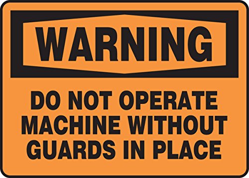 Panneau Warning DO NOT Operate Machine autocollant vinyle de sécurité orange 25x35 cm