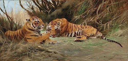Poster Peinture Tigres à l'aube pour sublimer la déco de votre séjour
