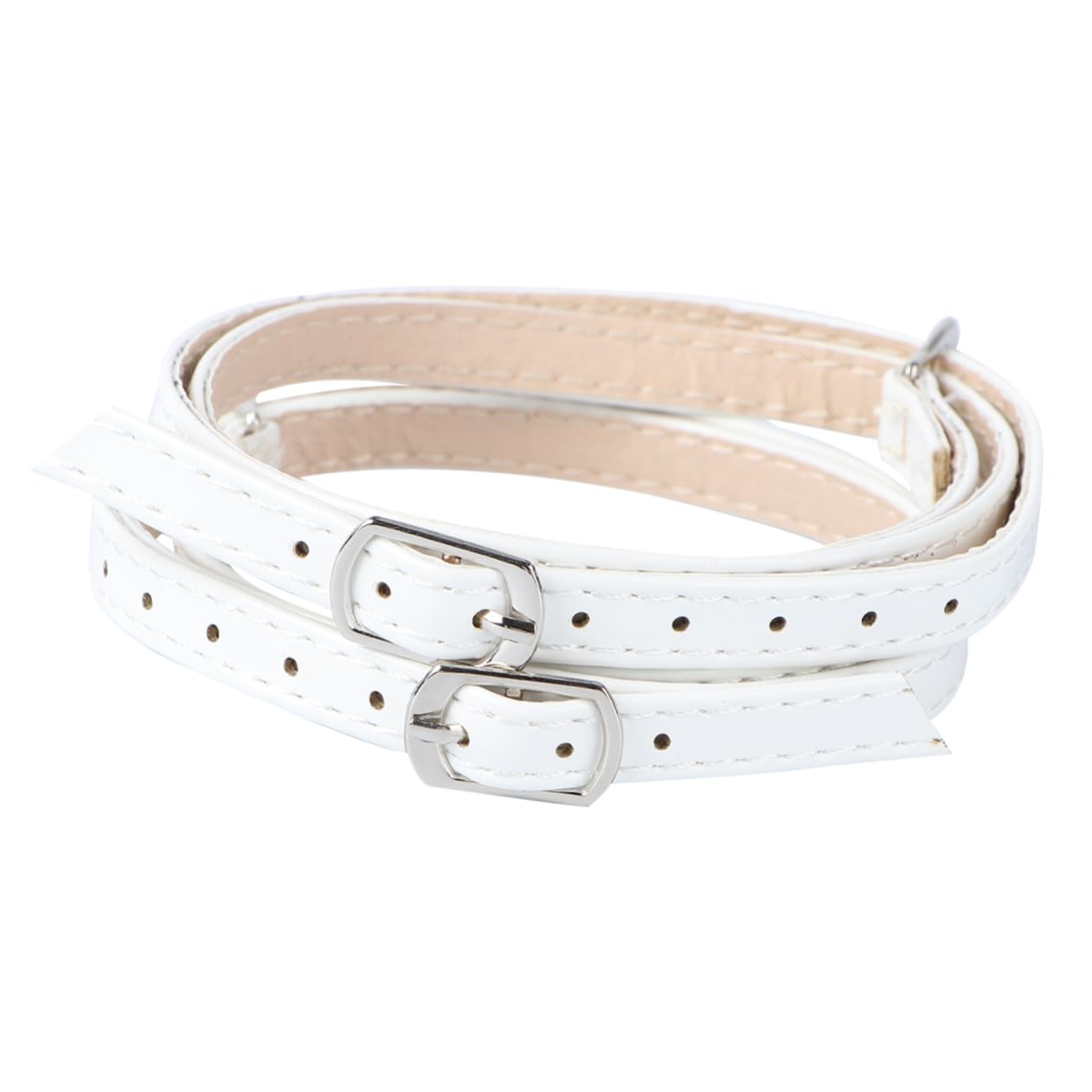 TINEASUR High Heel Shoelace Holders White 1pair Anti-loose Detachable Ankle Straps for White Shoes