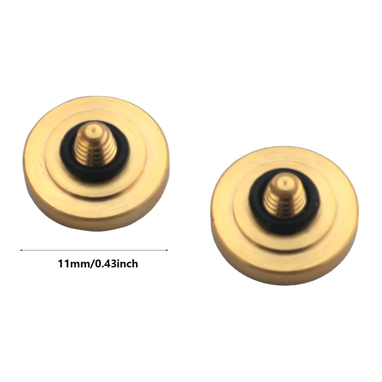 ZZHXSM 2PCS Gold Concave Camera Shutter Buttons 0.43 inch Diameter Gold Pure Copper Plated Buttons for Mechanical Shutter Release Cable Connection to Camera