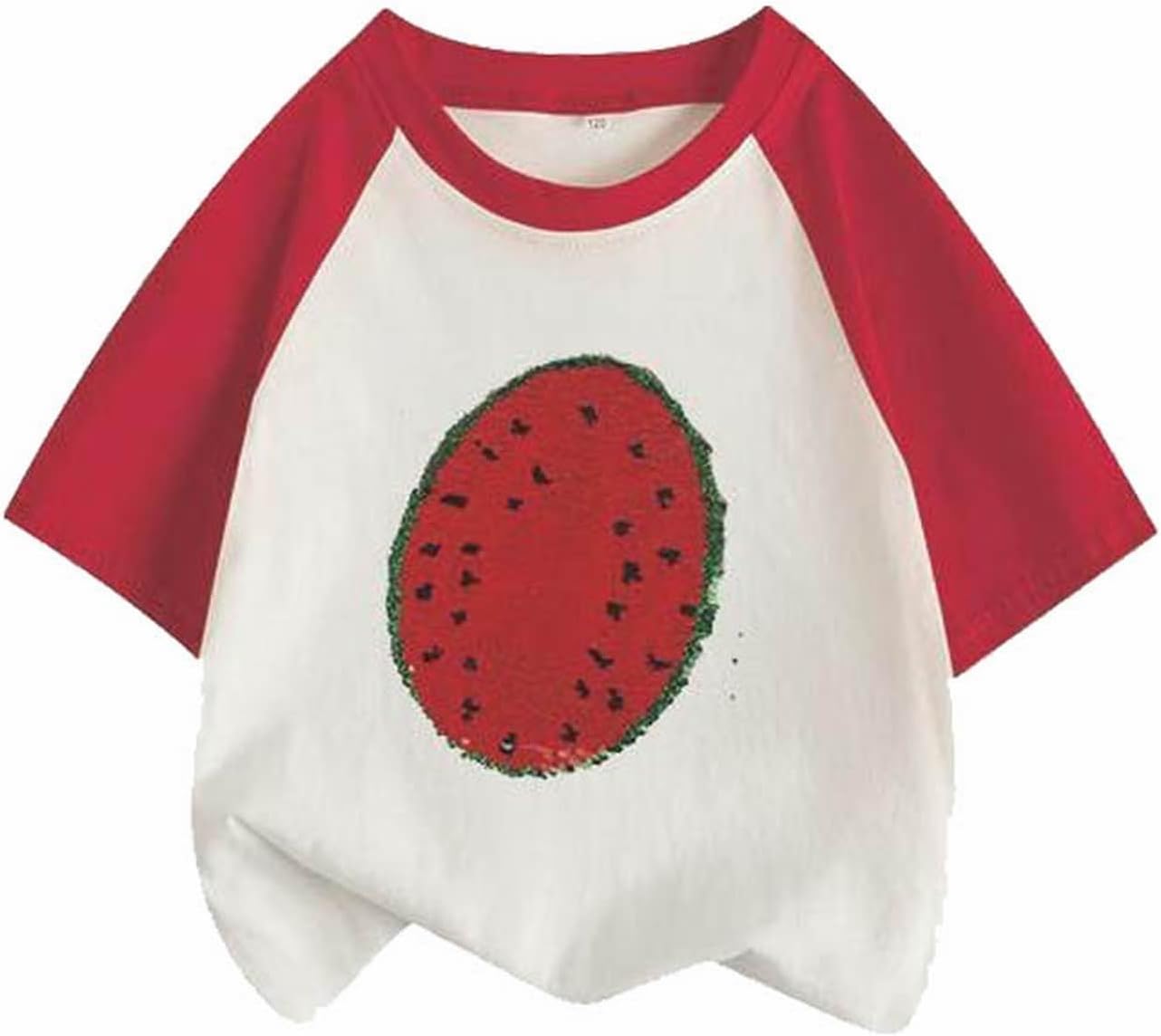 Toddler Kids Baby Boys Girls Gifts for Children Changing Flip Sequins T Shirt Watermelon Tops Toddler (Pink, 2-3 Years)