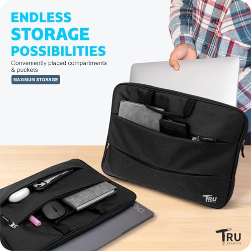 Image of Laptop Sleeve /Pouch /Case /Bag with Handle & Two Front Accessory Pockets - Compatible with Apple, Dell, Lenovo, Asus, HP, Samsung, Mi, MacBook & Notebooks