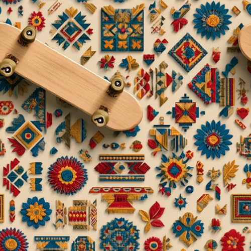 Skateboard Floral Peel & Stick Wallpaper 17.3"x78.7