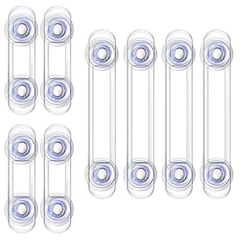 Cerraduras de Seguridad para Niños, Queta 8 Piezas Bloqueo de Seguridad para Bebés, Cierres para Habitaciones/Baños/Cocinas/Armarios/Puertas y Ventanas/Nevera Extra Fuerte 3 M Adhesivo Transparente