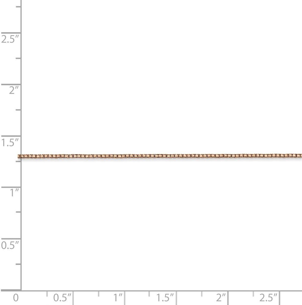 Solid 14K Rose Gold .84mm Box Link Chain Bracelet/Anklet - Image 5