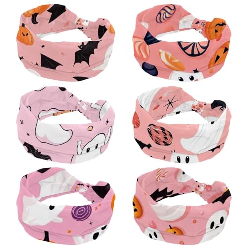 Bandeau sport Halloween femme lot de 6 élastique large yoga