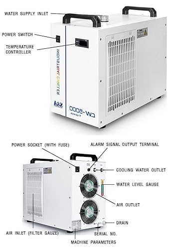 Cw-5000Dg Industrial Water Chiller For Single 80W/100W Co2 Laser Tube Cooling, 0.41Hp, Ac 1P 110V, 60Hz #TOP2