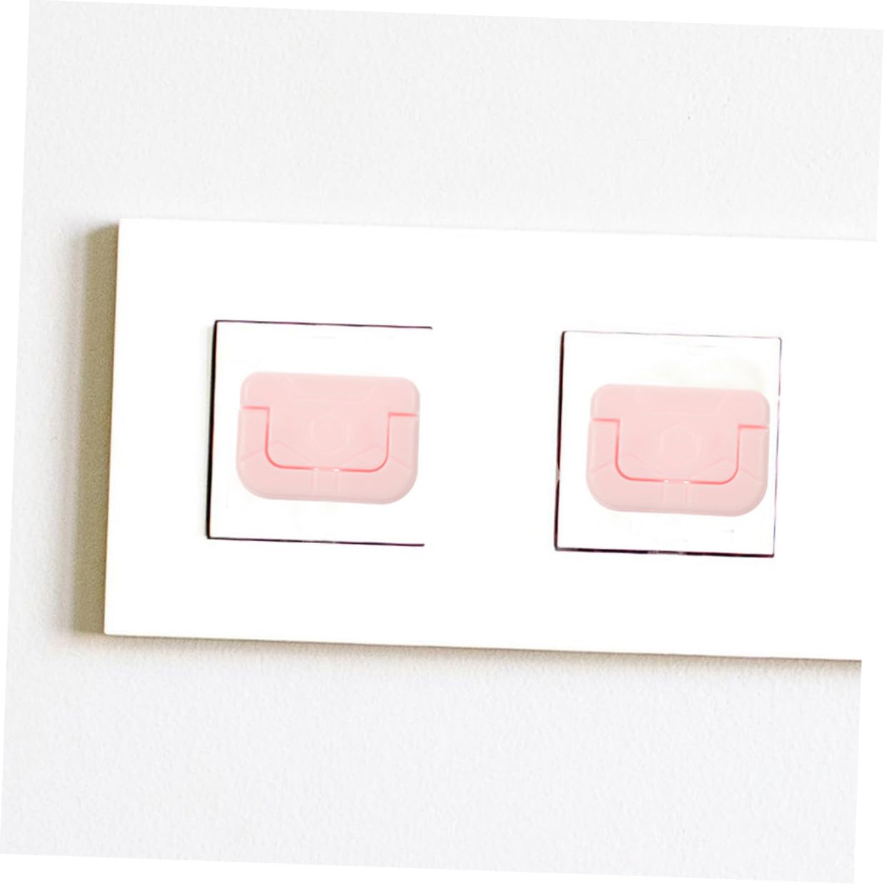 HEMOTON 40pcs Proofing Outlet Covers for Safety Electrical Socket Protection, 2-Hole Pink Pattern Plug Protectors for Nursery and Home Use
