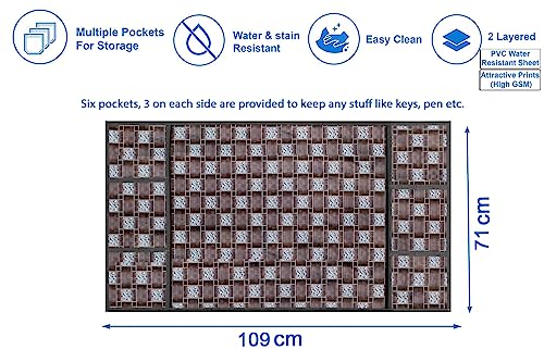 Image of Stylista Refridgerator top Cover Suitable for Samsung RR23C2F24S8 /HL, 215 Liter Fridge, Dimension (WXD) 71x109 CM, Basketweave Pattern Multicolor